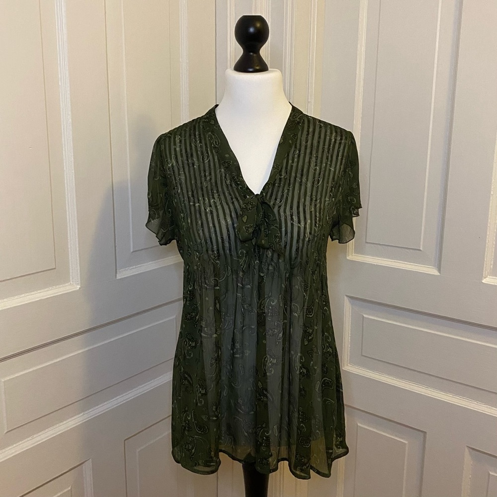 Jacob Sheer Shortsleeved Flowy Blouse